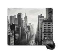 Black and White New York Square Mouse Pad Portable Computer Mousepad with Non-Slip Rubber Base 18 * 22cm Ultra-Thin Gaming Mouse Mat for Computer Laptop Office Desk Accessories