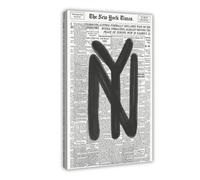 Black And White Newspaper Wall Art Vintage New York City Poster Trendy Minimalist Aesthetic Canvas Prints for Apartment Bedroom Wall Decor Frame-style 20x30inch(50x75cm)