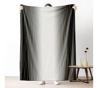 Black and White Ombre Blanket 30x40 Inch, Stripe Wavy Line Gradient Throw Blanket for Sofa, Modern Minimalist Fleece Blanket Cozy Lightweight Flannel Blanket, Washable Warm Soft All Season