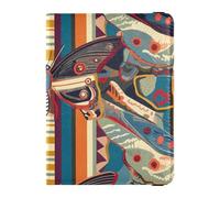 Black and White Orange Plaid and Butterfly Pattern Clothes Apparel Fabric Pattern Leather Passport and Vaccine Card Holder, Multicolor, One Size, Casual
