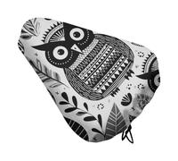 Black and White Owl Bike Seat Cover Universal, Waterproof Bicycle Saddle Cover with Drawstring, Rain/Dust Proof Fit Bicycle Seat Protector for Road/Mountain Bikes
