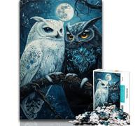 Black And White Owl JigsawPuzzle 1000 Pieces for Adults,Challenging Game And Family Play for Is Ideal As A Gift for The Whole Family (50x75cm)