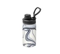 Black and White Paint Mixed Print 12 Oz Insulated Double Walled Stainless Steel Metal Water Bottle for Cold Hot Drink