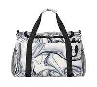 Black and White Paint Mixed Print Womens Sports Bags Travel Bag - Gym Tote Bag with Compartment,Duffel Bags for Men,Ladies Holdall,Carry On Weekend Travel Handbags for Women