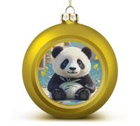 Black and White Panda Christmas Ball Ornament Shatterproof Hanging Ball Ornaments with String Decorative Christmas Baubles for Xmas Tree Home Wedding Holiday Party Decor Supply