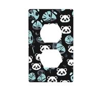 Black and White Panda face Decorative Switch Plate Cover-Unbreakable Polycarbonate Wall Plate for Home Office, 1 Gang with Screws