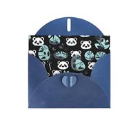 Black and white panda face Holiday Cards | Double Sided Glitter Cardstock | Christmas, Birthday, Valentine's Day, Wedding & Party Invitations | Envelopes Included