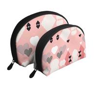 Black and white panda face Moon Cosmetic Bag, Travel Makeup Pouch, Portable Waterproof Cosmetic Pouch for Girls Women., Abstract Love Chart, One Size