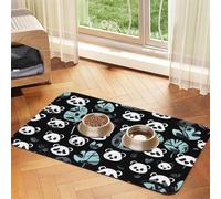 Black and white panda face Pet absorbent leather tablecloth Pet bowl mat suitable for dogs or cats