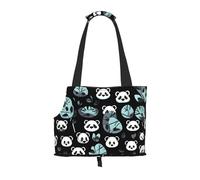 Black And White Panda Face Pet Carrier Bag-Foldable Travel Tote For Small Dogs Cats, Portable Soft Sided Pet Crate With Seatbelt For Cat Puppy