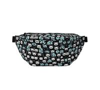 Black and White Panda Face Running Waist Pack-No-Bounce Phone Holder for Gym, Waterproof Crossbody Bum Bag with Adjustable Strap