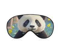 Black and White Panda Sleep Mask Comfort Travel Eye Masks with Adjustable Elastic Strap Soft Funny Block Light Sleep Eye Cover for Side Sleeper for Nap Men Women Gift