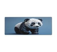 Black And White Panda Statue Mouse Pad In Big Extended Non-Slip Rubber Base Mousepad With Stitched Edges Gaming Pc Desktop Large Mouse Pad 11.8x31.5