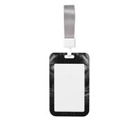 Black and White Panther Portrait Sliding Id Badge Holder Hard Plastic Work Card Case Name Tag Protector for Nurses Office