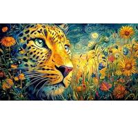 Black and White Panthers Under Moonlit Jungle Puzzle for Adults 1000 Pc - Fun Family Game Educational Challenge Hard Difficult 38x26/1000pcs