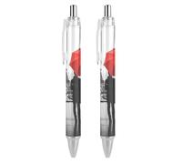 Black And White Paris Eiffel Tower Ballpoint Pens Retractable Blue Ink Ball Point Pen Smooth Writing Work Pen 2 PCS