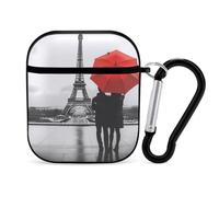 Black And White Paris Eiffel Tower Earphone Case Cover Compatible with AirPods 1&2 Shockproof Bluetooth Headset Case Black-style