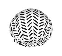 Black and white pattern print Stylish Shower Cap Reusable Shower Cap Women Large Shower Cap for Braids Long Hair