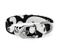 Black and White Pattern with White Circles Dog Collar for Small Medium Dogs Breakaway Cute Kitten Cat Collar Soft Adjustable Dog Collars with Safety Buckle,Pet Accessories for Walking Running