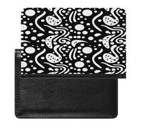Black And White Pattern with White Circles Passport Holder Cover Wallet Leather Passport Holder Travel Wallets Ultra Slim Passport Wallet Cover Case for Travel Must Haves Accessories Passport Book Hol