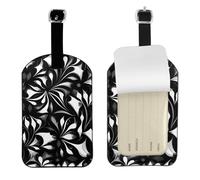 Black and White Patterns Print Bag Tags Stylish Luggage Tag 4.3 x 2.76 Inch Essential Travel Accessory Suitcases