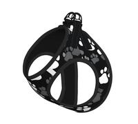 Black And White Paw Print Print Reflective Pet Leash Vest For Small Dogs & Cats, Adjustable Outdoor Walking Hiking Vest