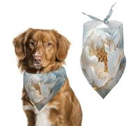 Black And White Peony Flower Dog Bandana Adjustable Pet Scarf Bib Cute Triangle Handkerchief for Dogs Cats Gifts