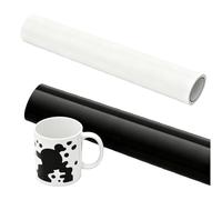 Black and White Permanent Vinyl Roll 12" x 48", Glossy Adhesive Vinyl for Cricut and Cutting Machines, Waterproof Permanent for Outdoor Decor, Mugs, Car Decals, Stickers, Scrapbooking & Signs