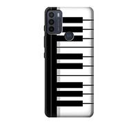 Black and White Piano Keyboard Case Cover For Motorola Moto G50