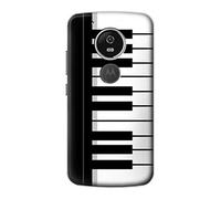 Black and White Piano Keyboard Case Cover For Motorola Moto G6 Play, Moto G6 Forge, Moto E5