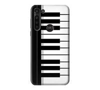 Black and White Piano Keyboard Case Cover For Motorola Moto G8 Power