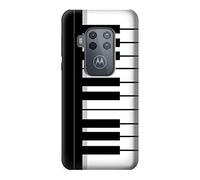 Black and White Piano Keyboard Case Cover For Motorola Moto One Zoom, Moto One Pro