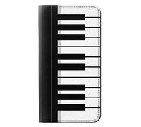 Black and White Piano Keyboard PU Leather Flip Case Cover For LG Q Stylo 4, LG Q Stylus
