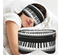 Black and White Piano Keys Printed, Sleep Mask for Home Travel, Full Eye Covers Light Blocking Eye Mask Sleep Eye and Ear Muffs