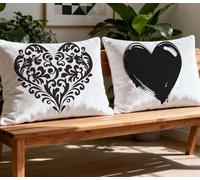 Black And White Pillowcase Love Cushion Covers set of 2 Large Pillow Cases 24x36in Rectangle Cushion Covers,2026 New Velvet Duplex Print Sofa Pillows for Winter Autumn Living Room Decor Gifts O-436O