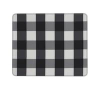 Black and White Plaid 1 Enhanced Control Mouse Pad with Lock Stitch Edge Large Thick Non-Slip Desk Mat for Office Task