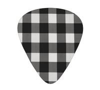 Black And White Plaid Guitar Plectrums, 12 Pcs Lightweight Guitar Plectrums, 0.46mm/0.71mm/0.96mm Thickness For Acoustic Guitar Acoustic Electric Guitar Ukulele Bass
