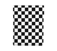 Black And White Plaid Premium Leather Laptop Sleeve – Stylish 13 Inch Macbook Case With Full-Print Design For 2018 And Newer Models
