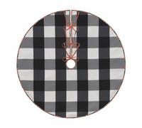 Black And White Plaid Print Christmas Tree Skirt Festive Decoration For The Perfect Holiday Ambience