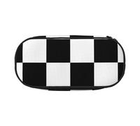 Black and White Plaid Print Pencil Pouch for Kids Fun Pencil Case Pouch for Girls Large Pen Case with Zipper, Portable Pencil Bag Holder for School Sudent Teacher Stationery
