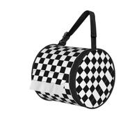 Black and white plaid Printed Portable Tissue Roll Case, Standard-Size Fit, Oxford Cloth for Wall Camping Backpack
