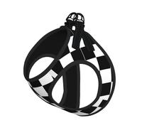 Black And White Plaid Printing Dog Summer Harness,Soft Light Puppy Vest,Breathable Pet Harness Reflective For Easy Walking