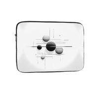 Black and White Planet Patterned Laptop Sleeve 10 Inch Shockproof for Slim Protective Notebook Computer Bag Briefcase