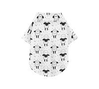 Black and White Playful Lambs Summer Dog Polo Shirt Button Up Lightweight and Breathable Pet Polo Shirt Puppy Clothes Perfect for Everyday Wear Photoshoots XL