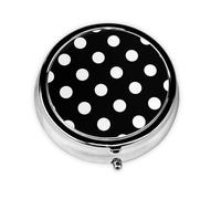 Black and White Polka Dot 1Meta Pill Box 3 Compartment Medicine Case,Portable Organizer