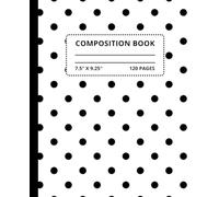 Black and White Polka Dot Composition Notebook: Wide Ruled