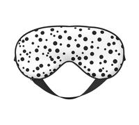 Black and White Polka Dot Double-Sided Silk Sleep Mask, Adjustable Light Blocking Eye Mask for Travel, Men & Women, Soft Comfortable Blindfold 20x10cm