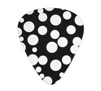Black And White Polka Dot Guitar Plectrums, 12 Pcs Lightweight Guitar Plectrums, 0.46mm/0.71mm/0.96mm Thickness For Acoustic Guitar Acoustic Electric Guitar Ukulele Bass