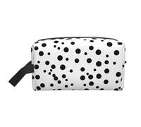Black and White Polka Dot Large Capacity Toiletry Bag, Lightweight Travel Wash Bag with Padding, for Men Women