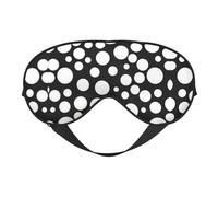 Black and White Polka Dot Night Mask Soft Reversible Eye Cover Adjustable Strap Light Blocking Comfortable Rest